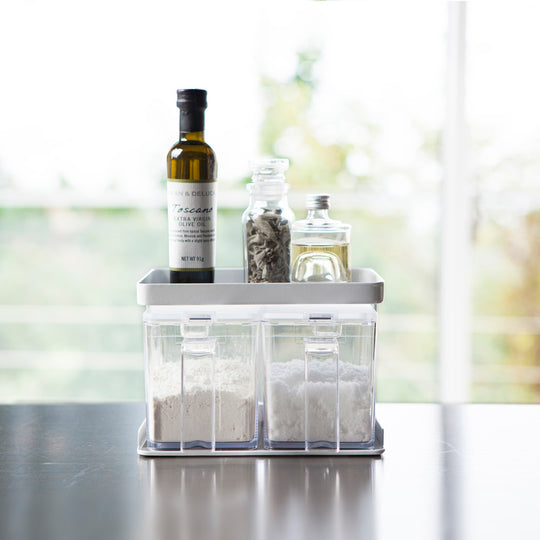 tower（タワー）調味料ストッカー＆ラック 2個セット ホワイト