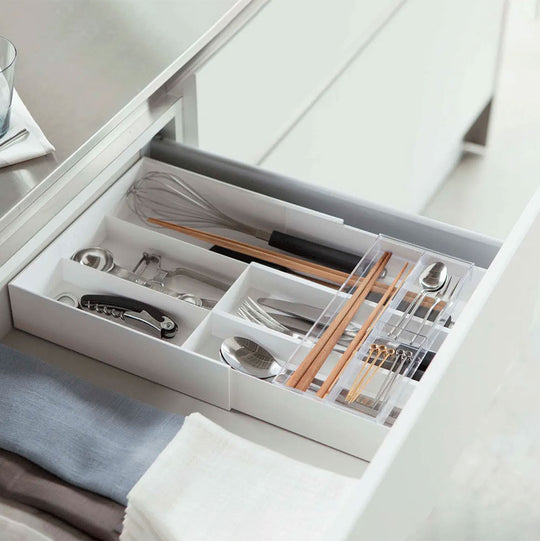 tower（タワー） 伸縮&スライド カトラリートレー タワー ホワイト