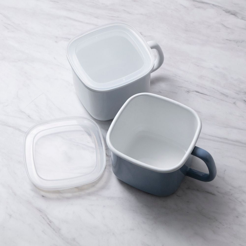 富士ホーロー 角型みそポット ブルー YY-NKP.B |キッチン用品通販