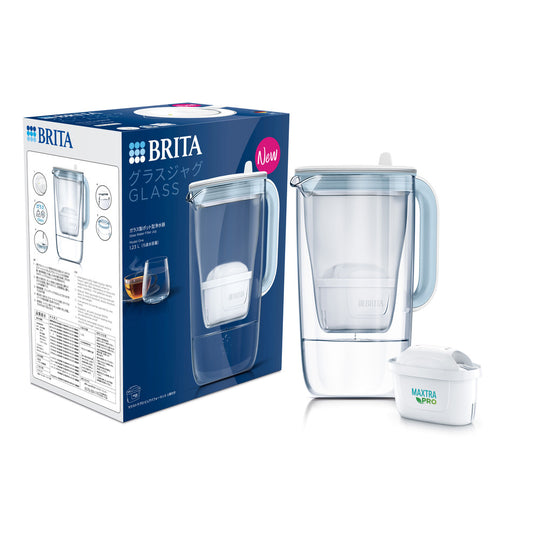 BRITA（ブリタ）浄水器 グラスジャグ ライトブルー マクストラプロカートリッジ 1個付き ブルー