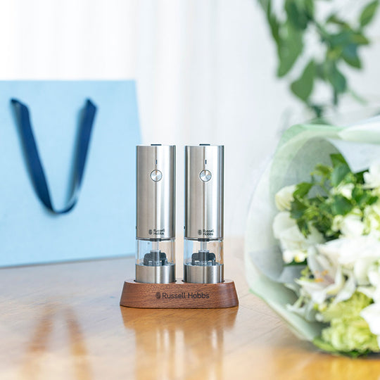 Russell Hobbs（ラッセルホブス）充電式ミル ソルト & ペッパー ミニ（２本セット）シルバー