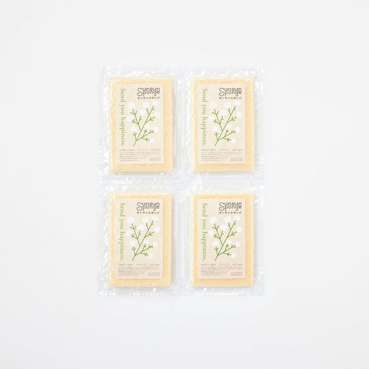 サンサンスポンジ フラワーラベル 4個セット カスミソウ