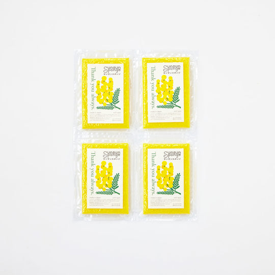 サンサンスポンジ フラワーラベル 4個セット ミモザ