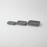 野田琺瑯 +Gray(プラスグレー) レクタングル浅型 シール蓋付
