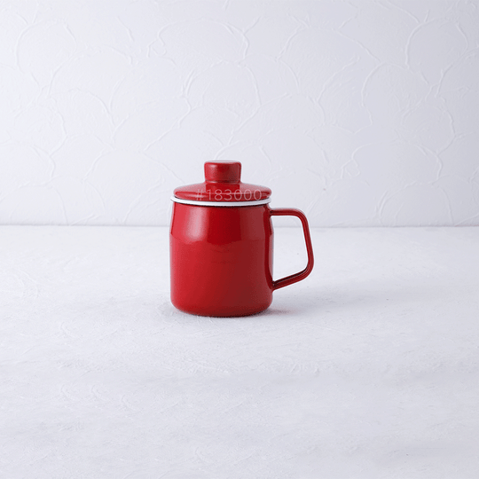 富士ホーロー フィルトミニ 0.35Lオイルポット レッド