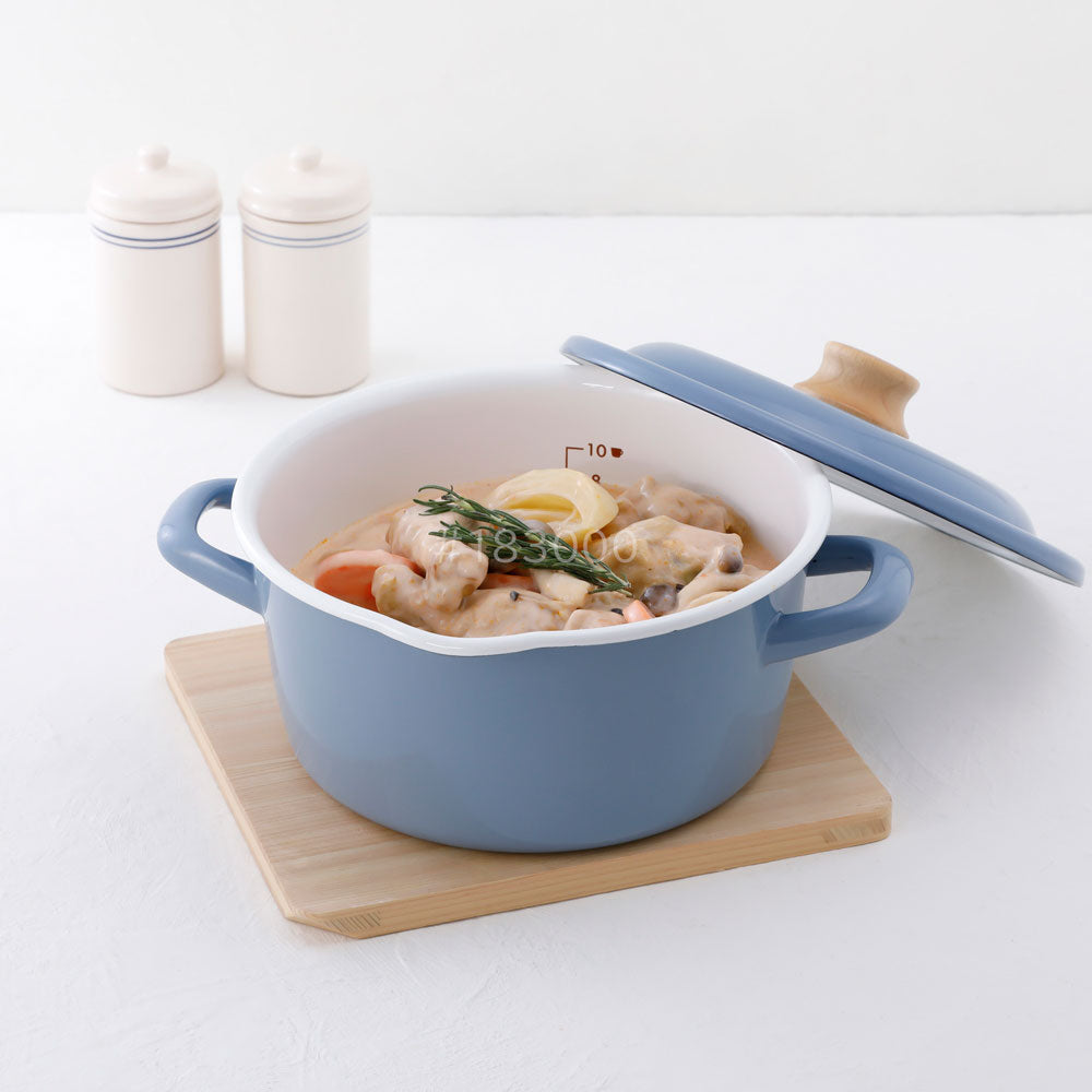 富士ホーロー コットンプラス キャセロール20cm アッシュブルー CTP