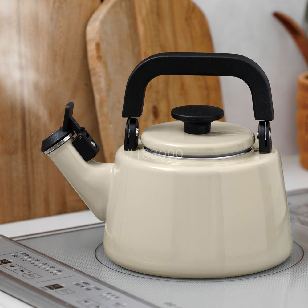 富士ホーロー コットンプラス 2.1L 笛吹きケトル グレージュ CTP-2.1WK