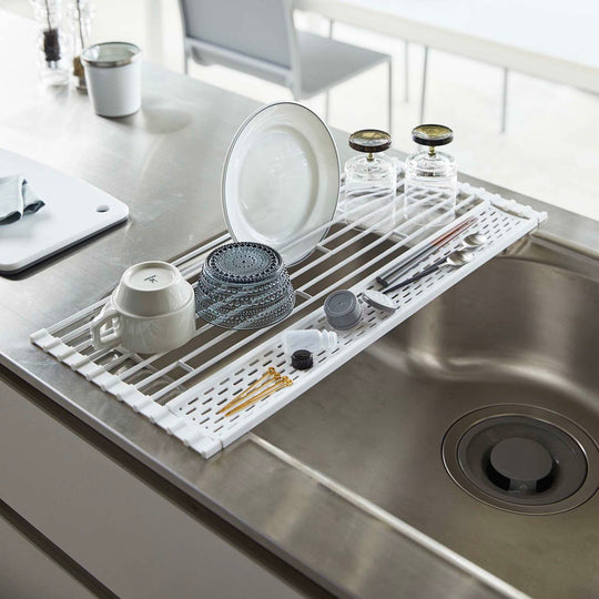 tower（タワー）折り畳み水切り シリコーントレー付き ホワイト