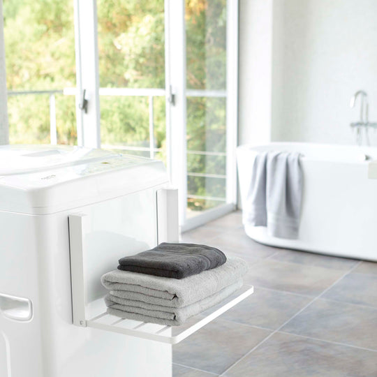 tower（タワー）洗濯機横マグネット折り畳み棚 ホワイト