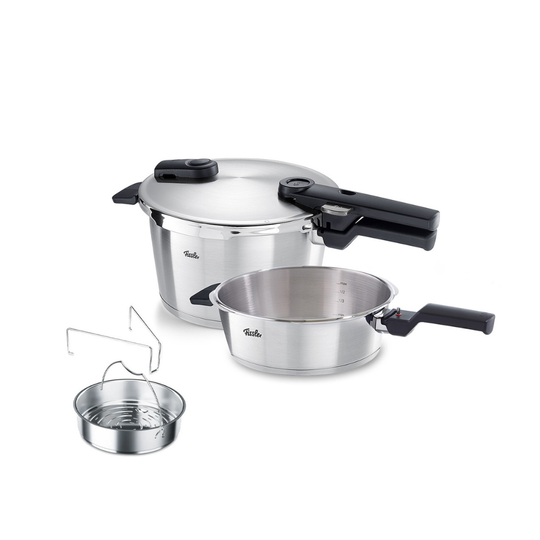 Fissler(フィスラー) ビタクイック プレミアム 圧力鍋4.5L+スキレット2.5Lセット 蒸し器・三脚付