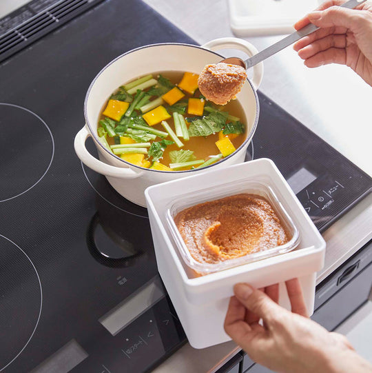 tower（タワー）みそパックごと収納ハンドル付き密閉フードコンテナ ホワイト