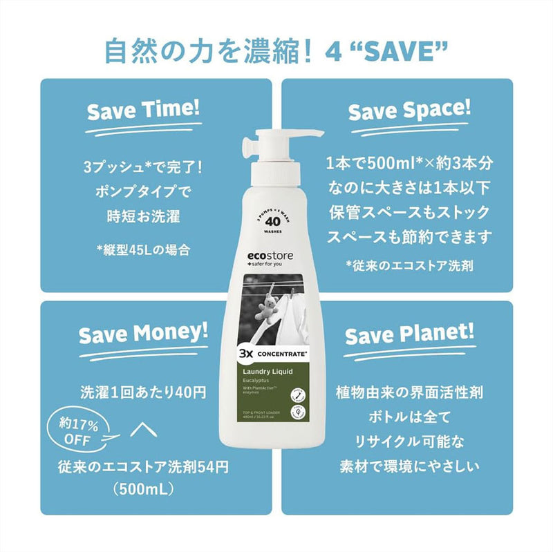 ecostore(エコストア) ランドリーコンセントレートポンプ ユーカリ 480mL