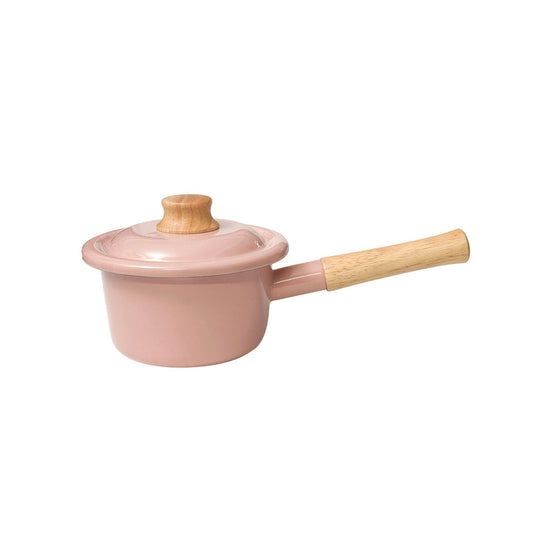 富士ホーロー コットンプラス ミルクパン14cm アッシュピンク