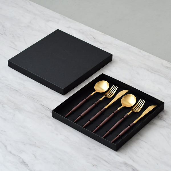 Cutipol(クチポール) ゴア ブラウン×シルバー テーブル6本ギフトセット