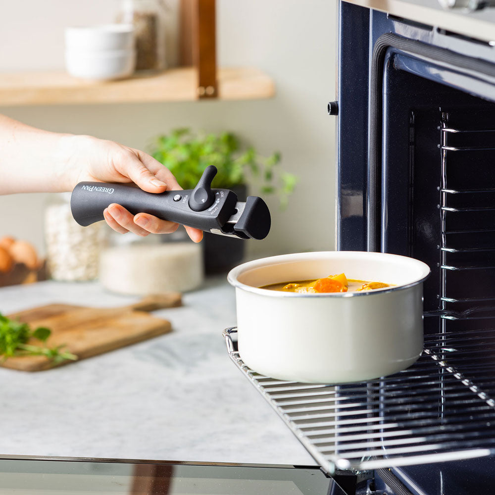 単品】グリーンパン クリックシェフ ソースパン クリームホワイト