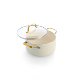 グリーンパンSTUDIO（ストゥディオ）キャセロール 20cm ガラス蓋付き クリームホワイト