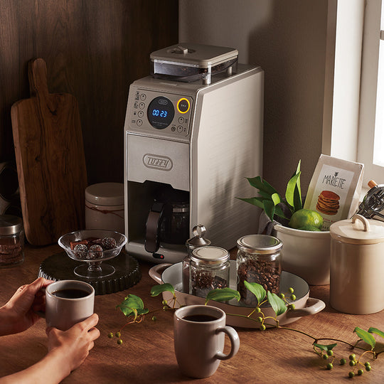 Toffy（トフィー）全自動ミル付カスタムドリップコーヒーメーカー グレージュ