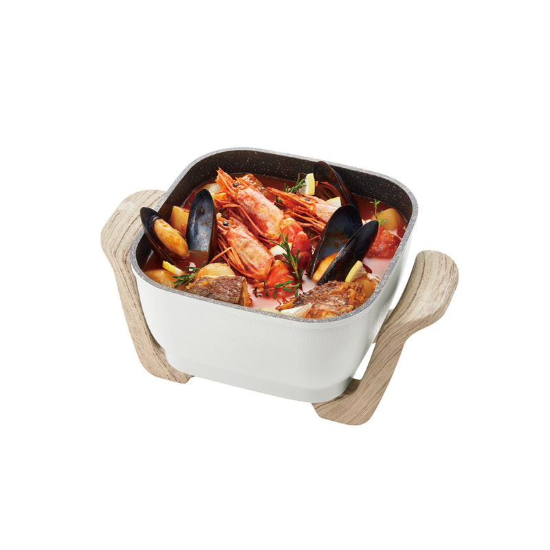 Toffy（トフィー）コンパクトマルチ電気鍋 アッシュホワイト