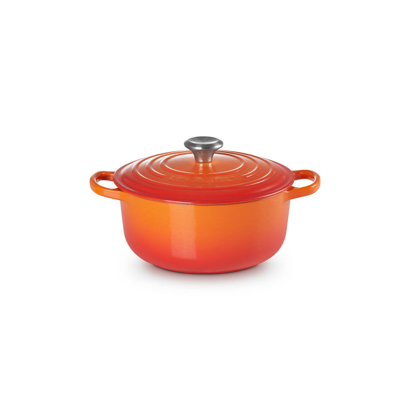 LE CREUSET(ル・クルーゼ) ココット・ロンド オレンジ (マットブラック