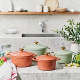 T-fal(ティファール) キャストライン エアココット IHココット鍋 セージグリーン