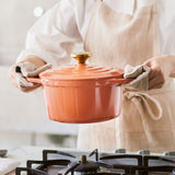 T-fal(ティファール) キャストライン エアココット IHココット鍋 テラコッタ