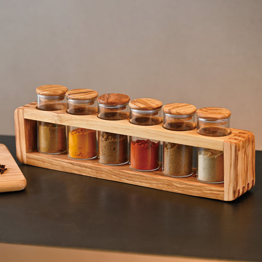 HARIO(ハリオ) オリーブウッドスパイスストッカー 6個セット
