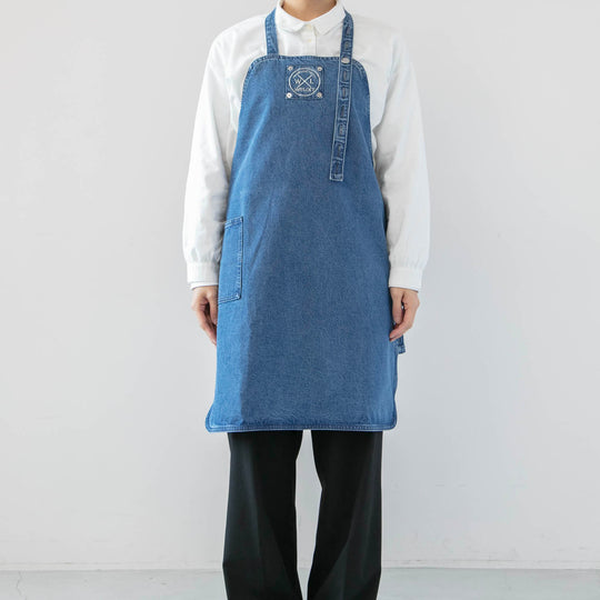 【SALE】WITLOFT(ウィットロフト) リサイクルデニムエプロン ブルー