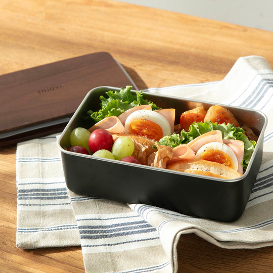 ののじ ステンレスランチボックス レクタングル ブラック