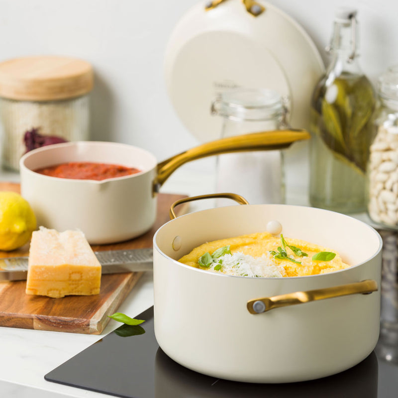 グリーンパンSTUDIO（ストゥディオ）キャセロール 20cm ガラス蓋付き クリームホワイト