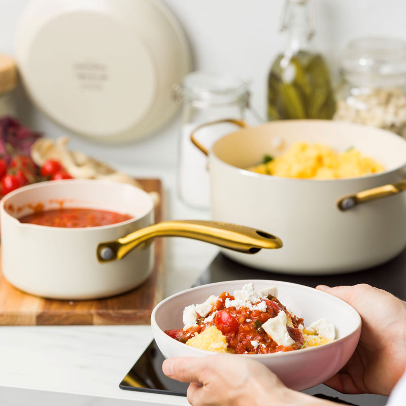 グリーンパンSTUDIO（ストゥディオ）キャセロール 20cm ガラス蓋付き クリームホワイト