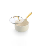 グリーンパンSTUDIO（ストゥディオ）ソースパン 16cm ガラス蓋付き クリームホワイト