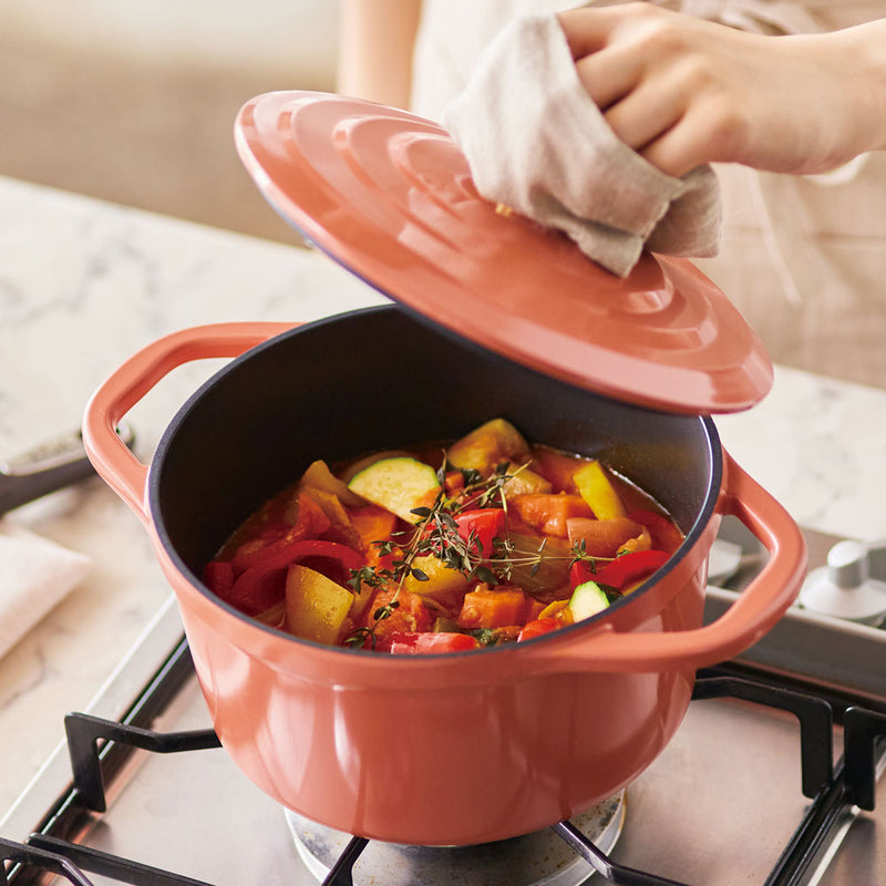 T-fal(ティファール) キャストライン エアココット IHココット鍋 テラコッタ