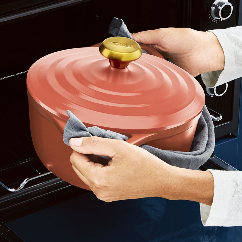 T-fal(ティファール) キャストライン エアココット IHココット鍋 テラコッタ