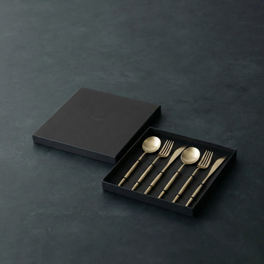 Cutipol(クチポール) ムーン シャンパンゴールド(サテン) テーブル6本ギフトセット