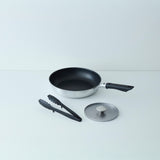 UMIC(ユミック) 日本製 爽 フライパン26cm (ガス火専用）・ミートプレス・トングセット