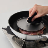 UMIC(ユミック) 日本製 爽 フライパン26cm (ガス火専用）・ミートプレス・トングセット