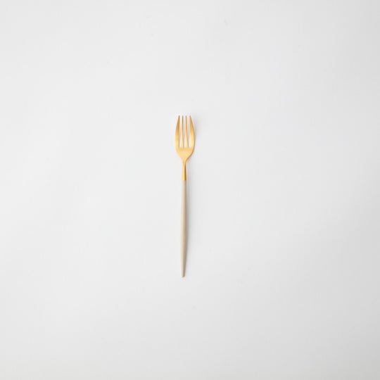 Cutipol(クチポール) ミオ アイボリー×ゴールド デザートフォーク