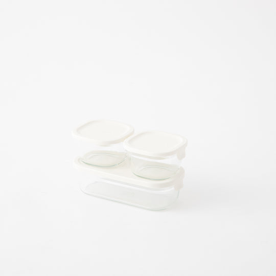 iwaki(イワキ) パック&レンジ 角型3点セット ホワイト