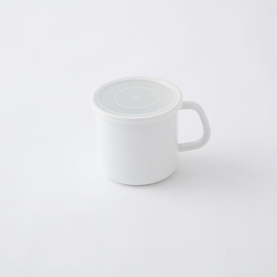 野田琺瑯 ホワイトシリーズ 持ち手付きストッカー 丸型 シール蓋付