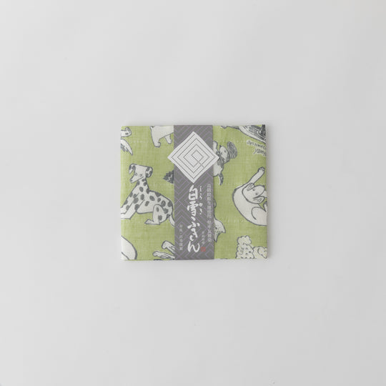 白雪友禅ふきん bow wow wow グリーン