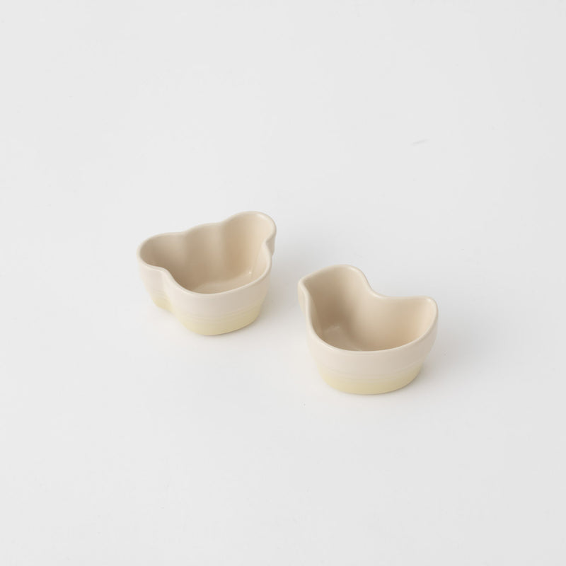 LE CREUSET(ル・クルーゼ)  ベビー・ツイン・ラムカン(ベアー&ヒヨコ) デューン