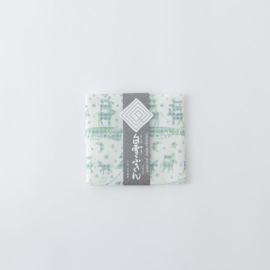 白雪友禅ふきん ブレーメンの音楽隊 ブルー