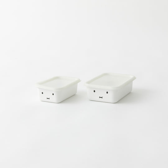 富士ホーロー ミッフィーフェイス 浅型角容器2点セット