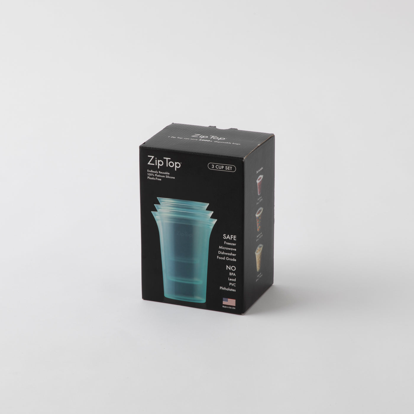まとめ買い】ジップトップ カップ3点セット ティール Z-CUP3A-03