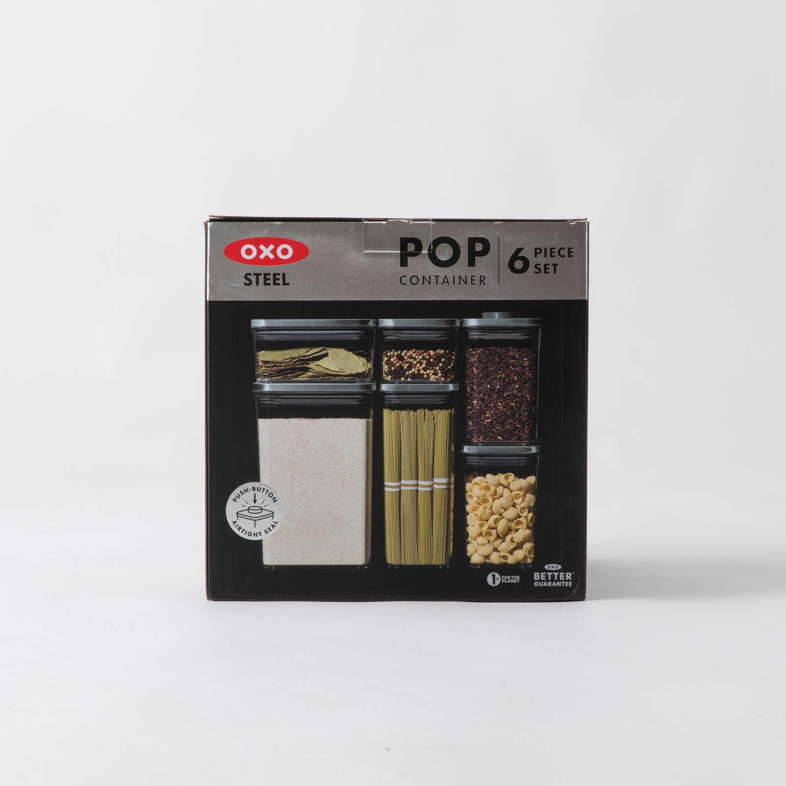 送料込み】OXO(オクソー) ステンレスポップコンテナ 6Pセット