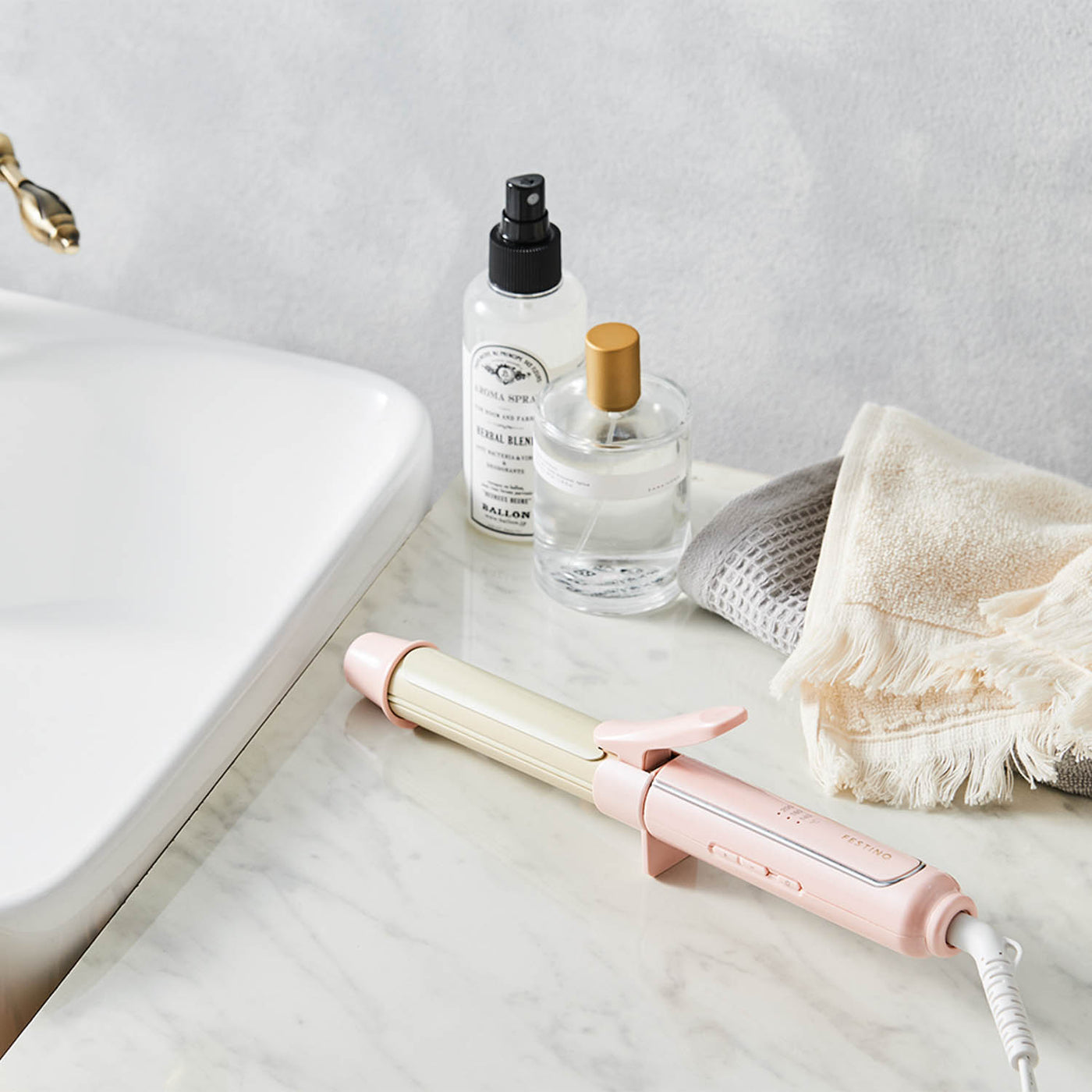 FESTINO(フェスティノ) カールヘアアイロン 26mm ピンク SMHB-025-PK