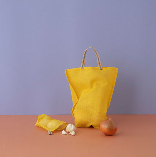 にちにち道具  かやの野菜袋セット 山吹