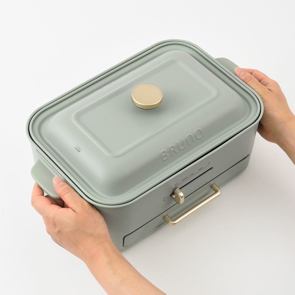 BRUNO コンパクトグリルポット グリーン BOE109-GR BRUNO コンパクトグリルホットプレート(グリーン) BOE109-GR 1個