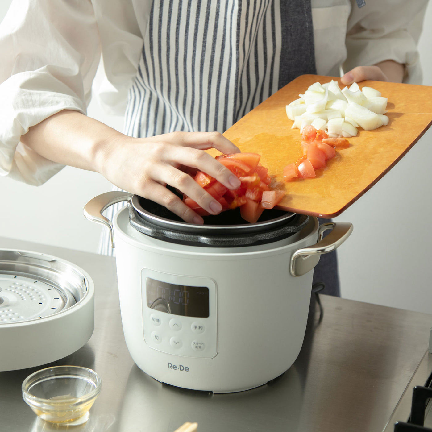 Re-De Pot電気圧力鍋2L＆プレート＆カトラリー＆レンゲ＆豆皿セット 