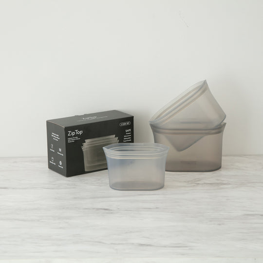 【まとめ買い】ZIP TOP(ジップトップ)  ディッシュ3点セット グレー
